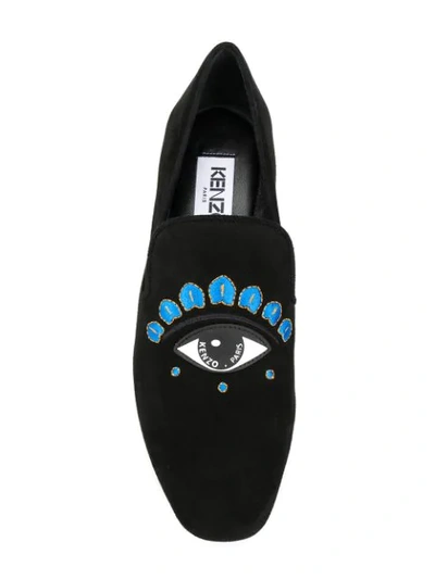Shop Kenzo Eye Logo Slippers In Black