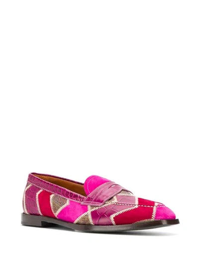 Shop Etro Colour Block Loafers - Pink