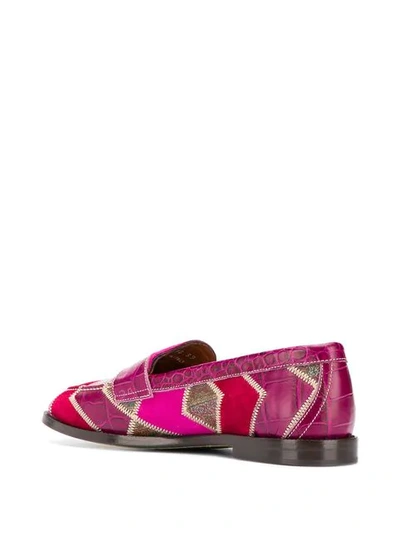 Shop Etro Colour Block Loafers - Pink