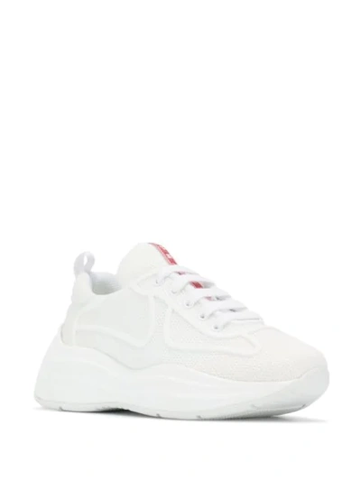 Shop Prada Chunky Sole Sneakers In F0009 Bianco