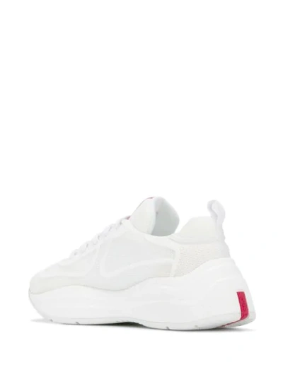 Shop Prada Chunky Sole Sneakers In F0009 Bianco