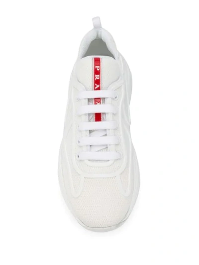 Shop Prada Chunky Sole Sneakers In F0009 Bianco