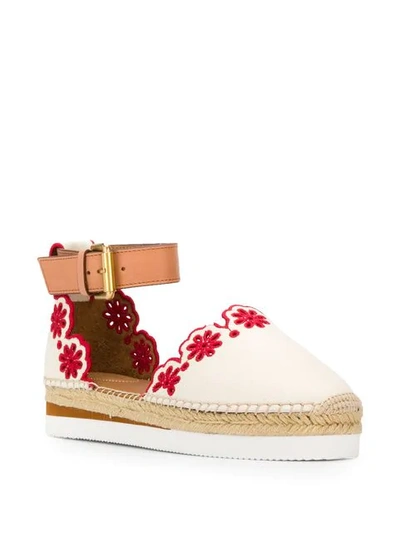Shop See By Chloé Broderie Anglaise Espadrilles In White