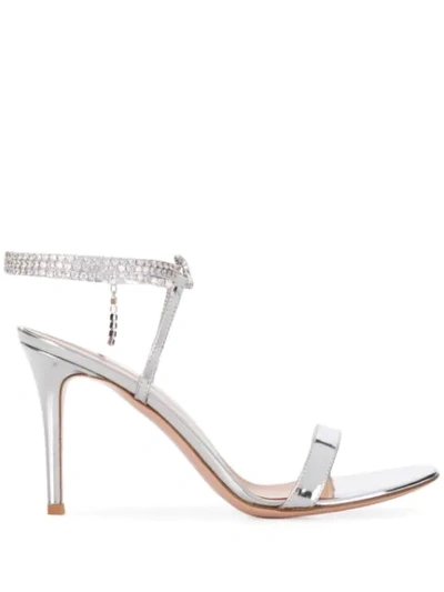 Shop Gianvito Rossi Serena 105 Sandals In Silver