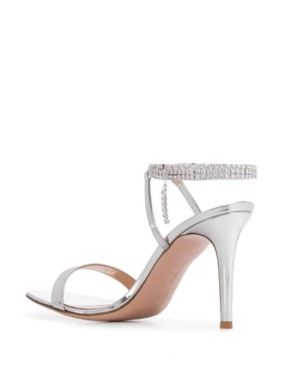 Shop Gianvito Rossi Serena 105 Sandals In Silver