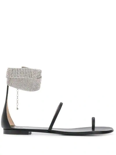 Shop Giuseppe Zanotti Janell Flat Sandals In Black