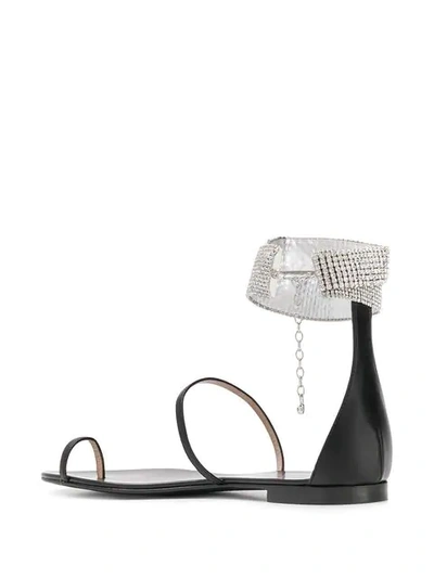 Shop Giuseppe Zanotti Janell Flat Sandals In Black