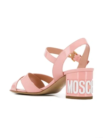 Shop Moschino Chunky Heel Sandals In Pink