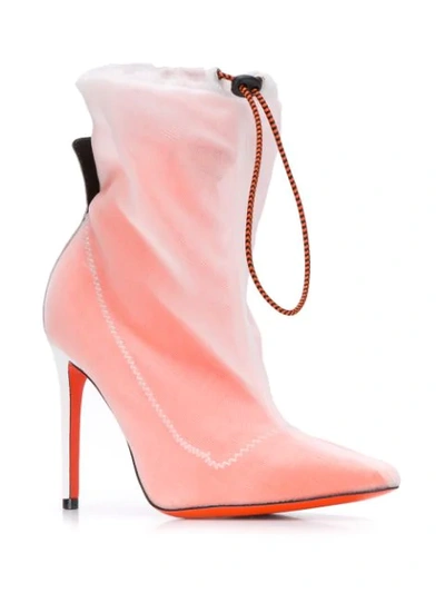 Shop Heron Preston Drawstring Pointed Boots In Orange