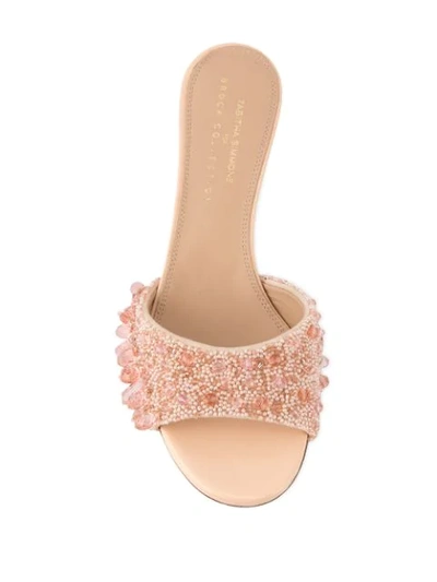 Shop Tabitha Simmons Beaded Mules In Pink