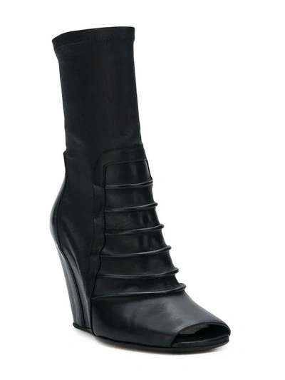 Shop Rick Owens Wedge Ankle Boots In Black