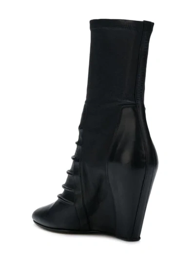 Shop Rick Owens Wedge Ankle Boots In Black