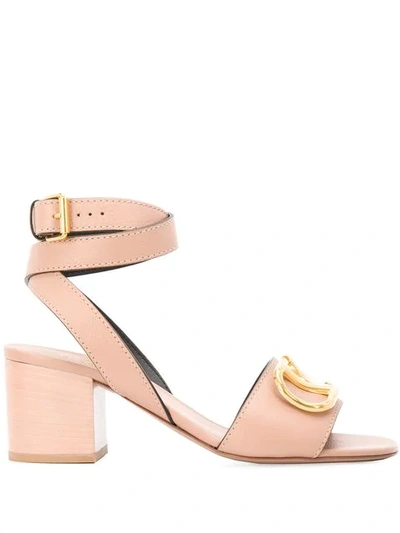 Shop Valentino Garavani Vlogo Sandals In Pink