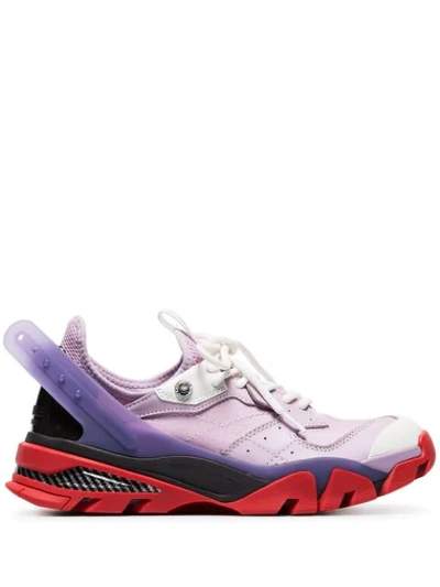 Shop Calvin Klein 205w39nyc Lilac Carla Low-top Leather Sneakers In Purple