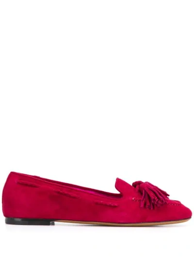 Shop Etro Tassel Embellished Loafers In Red