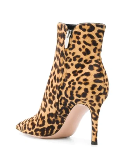 Shop Gianvito Rossi Leopard Print Boots In Brown