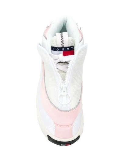 Shop Tommy Hilfiger Zip Detail Sneakers In Pink