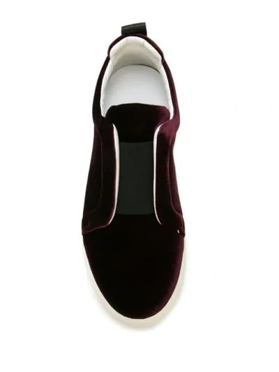 Shop Pierre Hardy Slider Sneakers In Burgundy/black