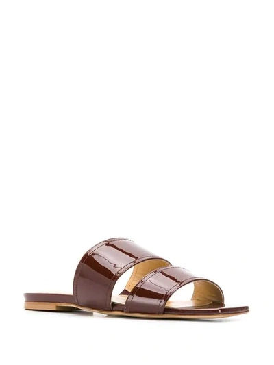 AEYDE DOUBLE-STRAP SANDALS - 棕色