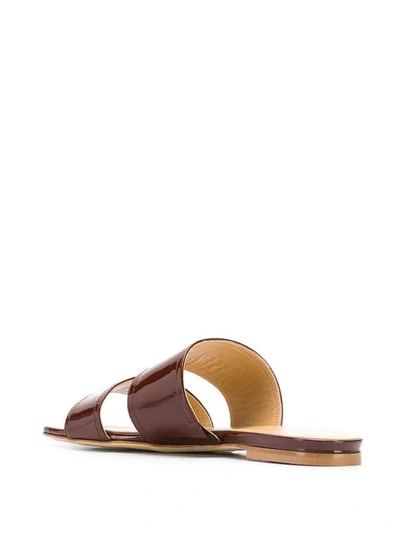 Shop Aeyde Double-strap Sandals In Brown