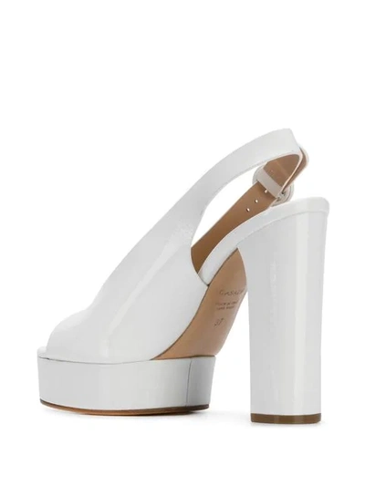 Shop Casadei Platform Slingback Sandals In White