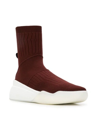 Shop Stella Mccartney Loop Knitted Sock Sneakers In Red