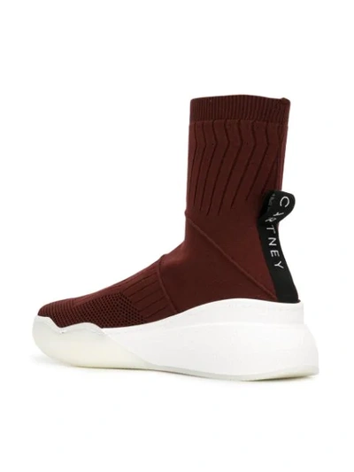 Shop Stella Mccartney Loop Knitted Sock Sneakers In Red