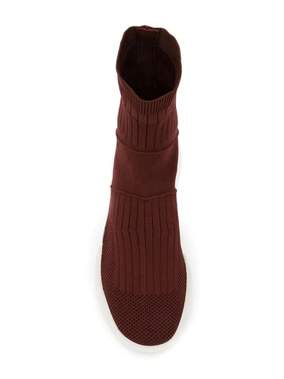 Shop Stella Mccartney Loop Knitted Sock Sneakers In Red