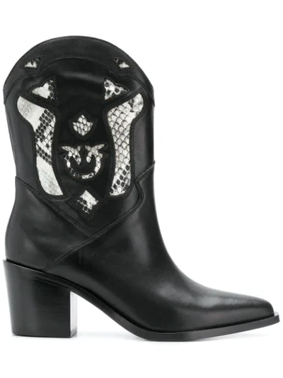 Shop Pinko Cowgirl Ankle Boots - Black