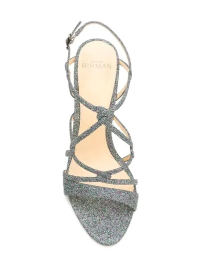 Shop Alexandre Birman Glitter Strappy Sandals In Metallic