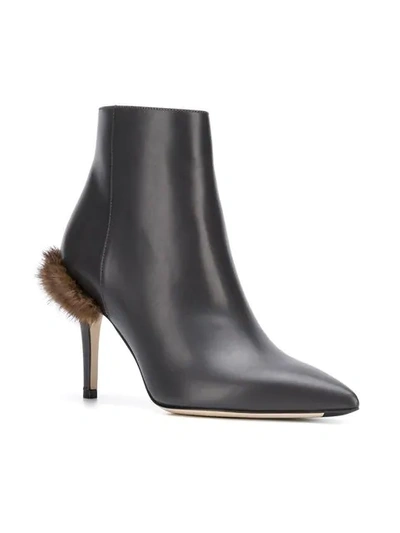 Shop Fendi Ankle Boots In Grey