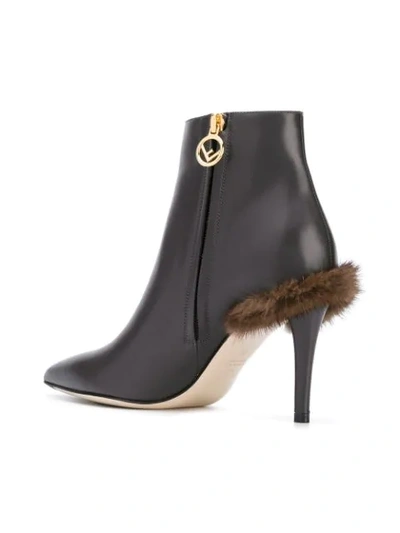 Shop Fendi Ankle Boots In Grey