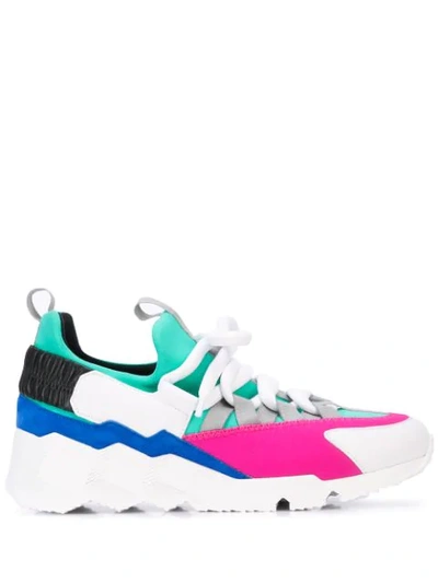 Shop Pierre Hardy Colour-block Sneakers In White