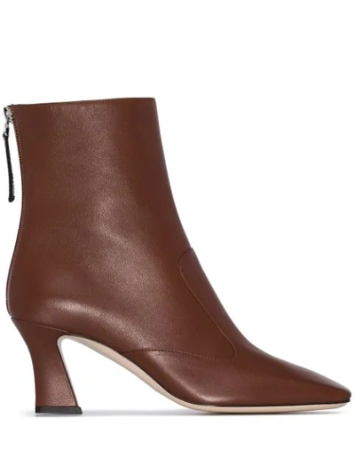 Shop Fendi Ffreedom Square Toe Ankle Boots In Brown