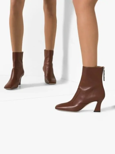 Shop Fendi Ffreedom Square Toe Ankle Boots In Brown