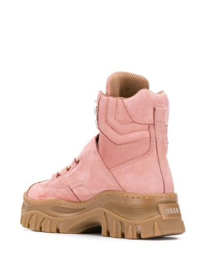 Msgm Chunky Strap Sneaker Boots In Pink | ModeSens