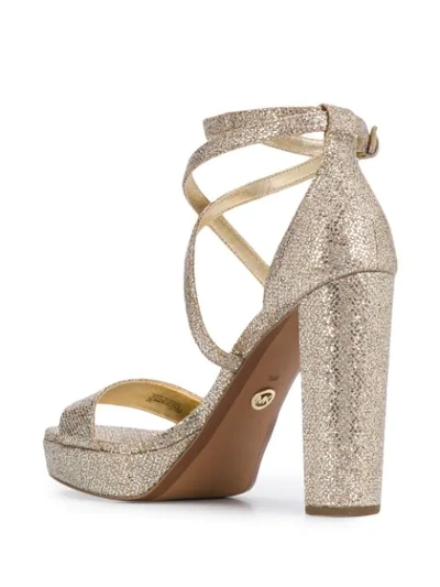 Shop Michael Michael Kors Charlize Platform Sandals In Gold