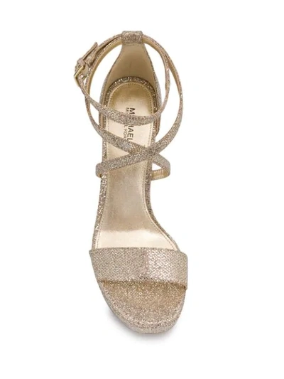 Shop Michael Michael Kors Charlize Platform Sandals In Gold