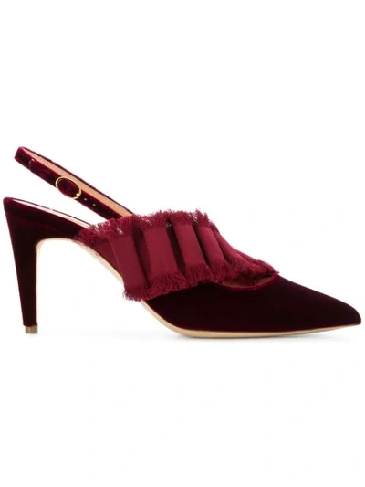 Shop Rupert Sanderson Slingback Ribbon Detail Pumps In Red