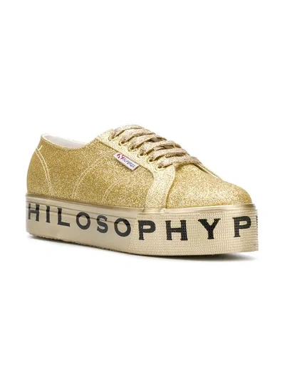Shop Philosophy Di Lorenzo Serafini Superga Flatform Glitter Sneakers In Metallic
