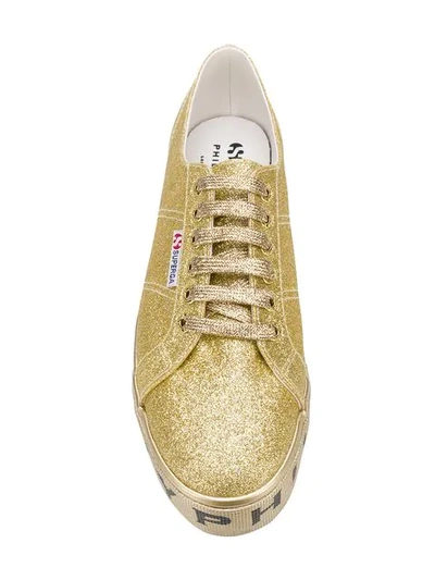 Shop Philosophy Di Lorenzo Serafini Superga Flatform Glitter Sneakers In Metallic