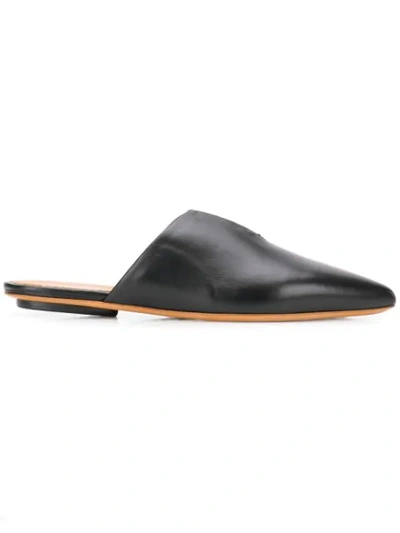 Shop Forte Forte Pointed Toe Mules In Nero