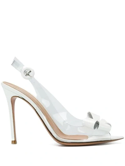 Shop Gianvito Rossi Bow Detail Slingback Pumps In White