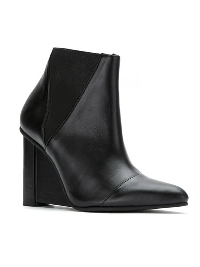 Shop Studio Chofakian Leather Wedge Boots In Black