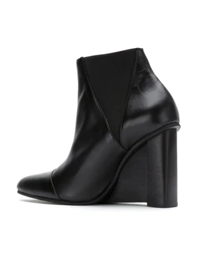 Shop Studio Chofakian Leather Wedge Boots In Black