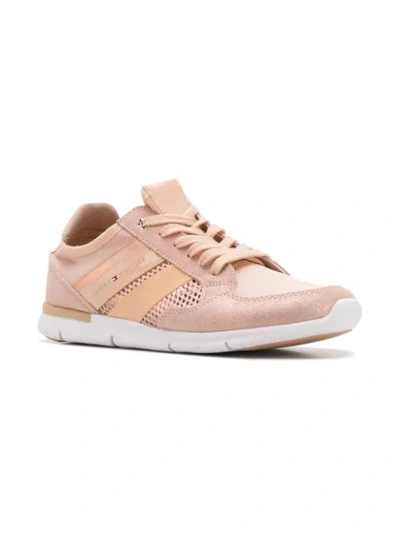 Shop Tommy Hilfiger Panelled Lace-up Sneakers In Pink