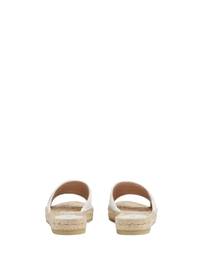 Shop Gucci Leather Espadrille Sandal In 9014 White