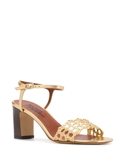 Shop Michel Vivien Braided Strap Sandals In Gold
