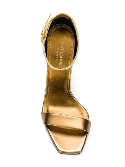Shop Saint Laurent Amber 105 Sandals In Metallic