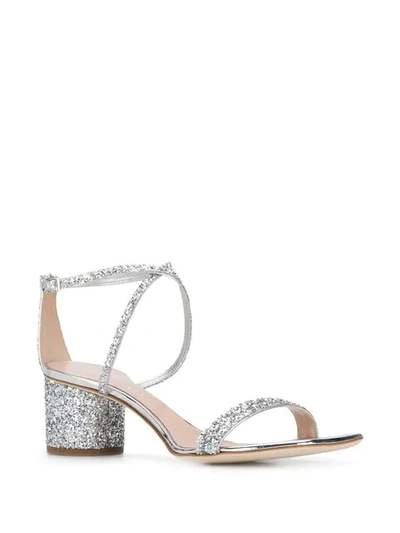 Shop Giuseppe Zanotti Tara Glitter Sandals In Silver